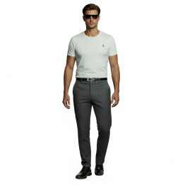 White T-Shirt with Navy Logo